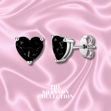 Load image into Gallery viewer, BLACK  ‘HEART OF THE OCEAN’ STAINLESS STEEL EARRINGS
