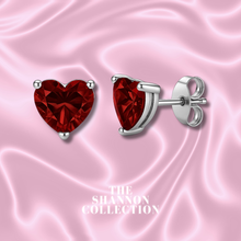Load image into Gallery viewer, RED ‘HEART OF THE OCEAN’ STAINLESS STEEL EARRINGS
