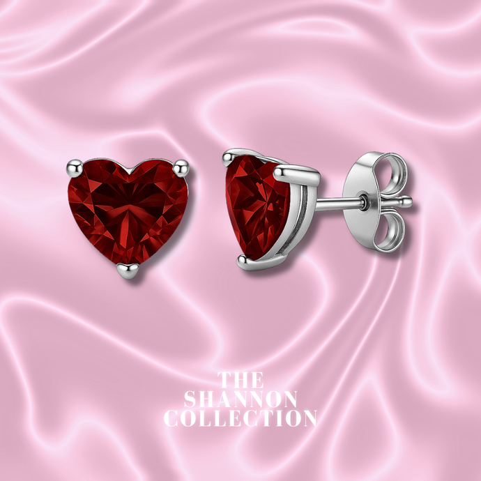 RED ‘HEART OF THE OCEAN’ STAINLESS STEEL EARRINGS