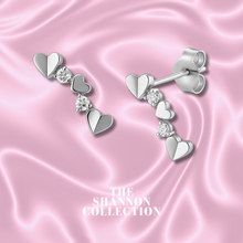 Load image into Gallery viewer, ‘MINI CLUSTER OF HEARTS’ STERLING SILVER EARRINGS
