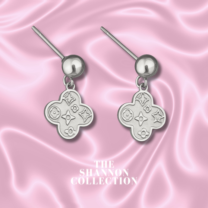 ‘MONOGRAM CLOVER’ STAINLESS STEEL EARRINGS