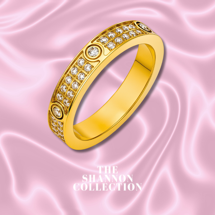 'ICY GLACIER’ 18K GOLD PLATED STAINLESS STEEL RING