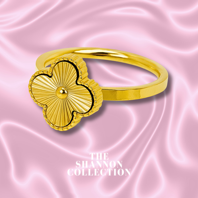 'PREMIUM CLOVER’ 18K GOLD PLATED STAINLESS STEEL RING