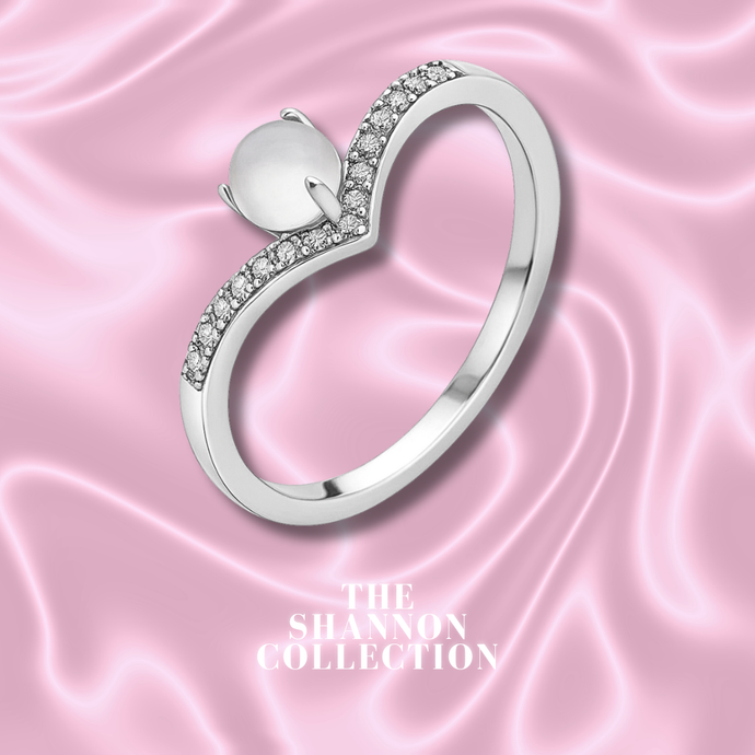 WHITE ‘MOONSHINE WISHBONE’ STERLING SILVER RING