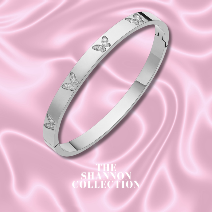 ‘MULTI BUTTERFLY’ STAINLESS STEEL BANGLE BRACELET