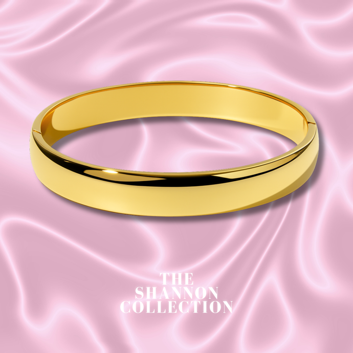 8MM 'SIMPLICITY’ 18K GOLD PLATED STAINLESS STEEL BANGLE