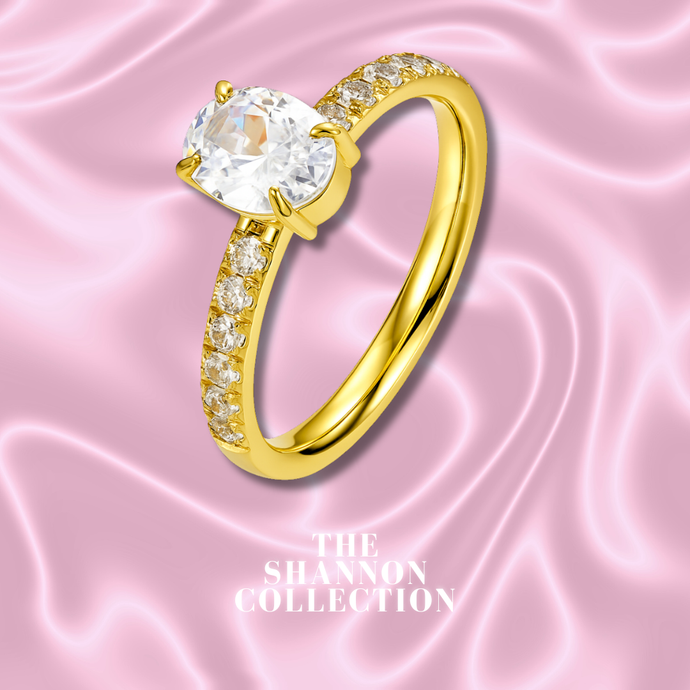 'THE SIGNATURE OVAL’ 18K GOLD PLATED STAINLESS STEEL RING