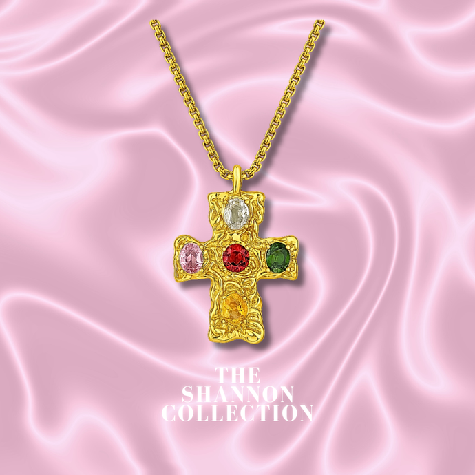 'VIVE CROSS' 18K GOLD PLATED STAINLESS STEEL NECKLACE