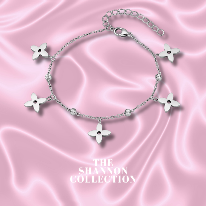 'FLEUR CHARM’ STAINLESS STEEL BRACELET