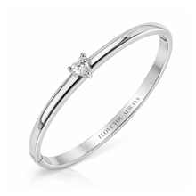 Load image into Gallery viewer, ‘HEART SOLITAIRE’ STAINLESS STEEL BANGLE
