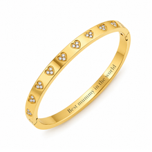 Load image into Gallery viewer, ‘MULTI HEART’ 18K GOLD PLATED STAINLESS STEEL BANGLE BRACELET
