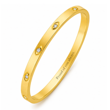 Load image into Gallery viewer, ‘ALL EYES ON ME’ 18K GOLD PLATED STAINLESS STEEL BANGLE BRACELET
