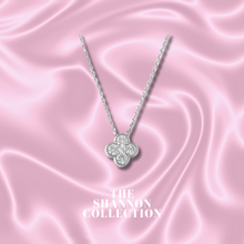 Load image into Gallery viewer, ‘DIAMANTÉ ENCRUSTED CLOVER’ STERLING SILVER NECKLACE
