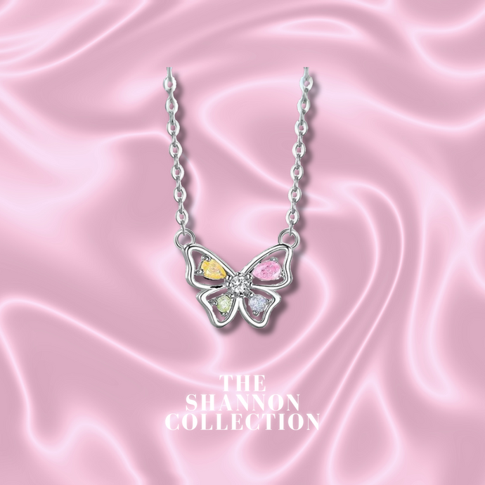 ‘PASTEL BUTTERFLY’ STERLING SILVER NECKLACE