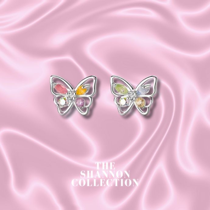 ‘PASTEL BUTTERFLY’ STERLING SILVER EARRINGS