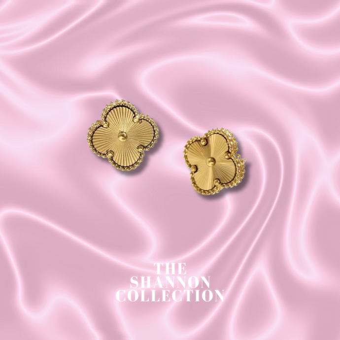 ‘PREMIUM CLOVER' 18K GOLD PLATED STAINLESS STEEL EARRINGS