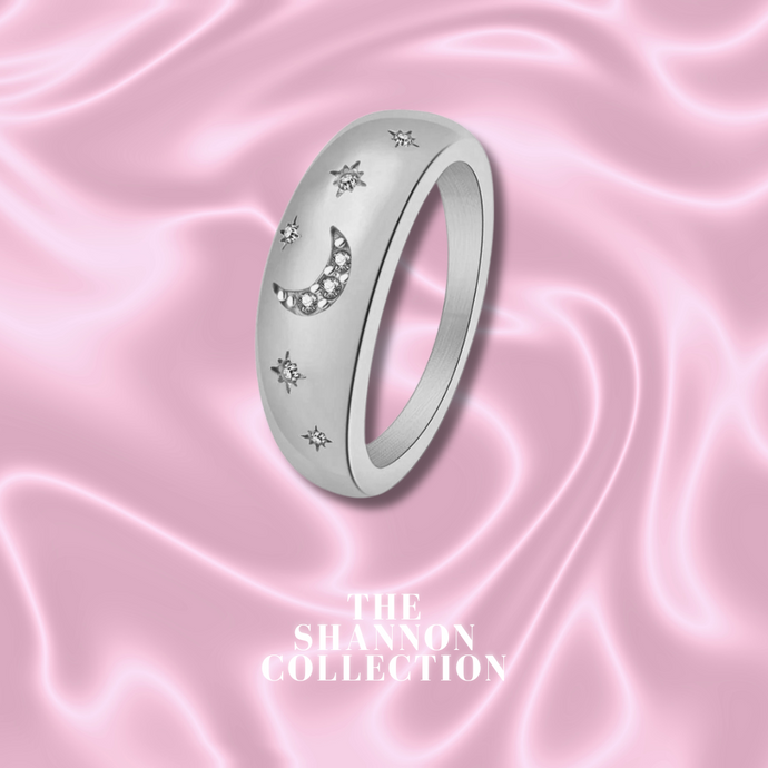 'CELESTIAL NIGHTS’ STAINLESS STEEL RING