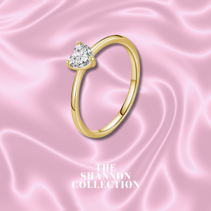 ‘HEART SOLITAIRE’ 18K GOLD PLATED STERLING SILVER RING (SIZE US 6/ EU 52)