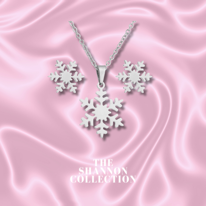 Snowflake necklace and earring set deals