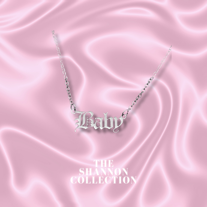 Baby slogan necklace discount