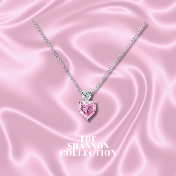 PINK ‘TWO HEARTS AS ONE’ STERLING SILVER NECKLACE