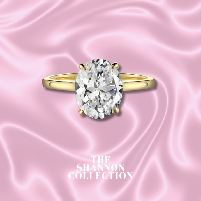 ‘OVAL SOLITAIRE’ 18K GOLD PLATED STERLING SILVER RING