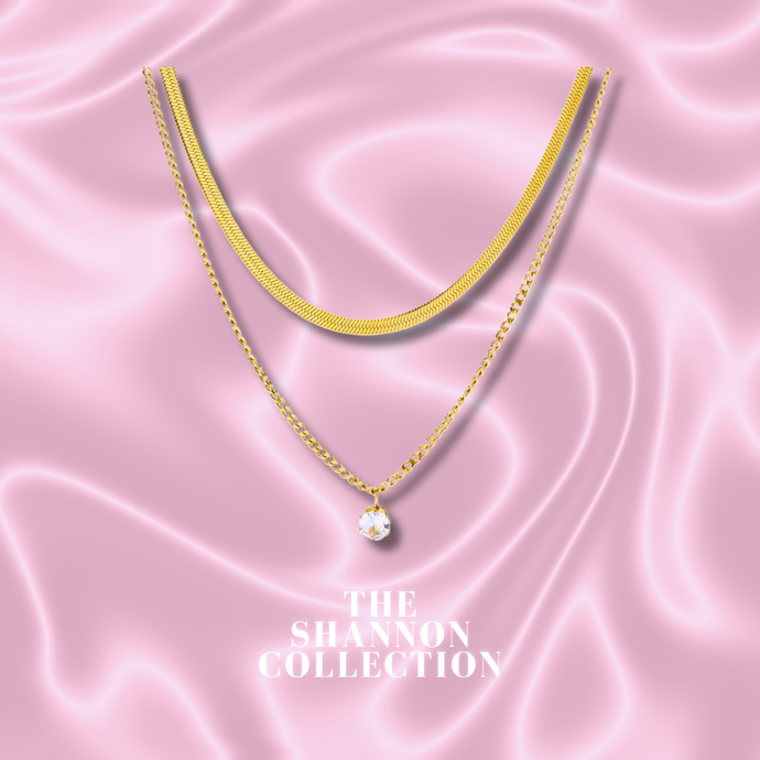 ‘ATTRACTION' 18K GOLD PLATED STAINLESS STEEL NECKLACE