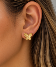 Load image into Gallery viewer, ‘PREMIUM BUTTERFLY' 18K GOLD PLATED STAINLESS STEEL EARRINGS
