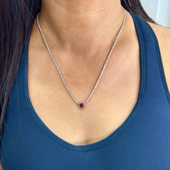 RED 'MORE THAN LOVE’ STAINLESS STEEL NECKLACE