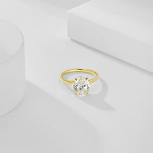 Load image into Gallery viewer, ‘OVAL SOLITAIRE’ 18K GOLD PLATED STERLING SILVER RING
