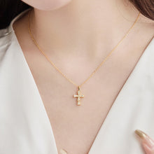 Load image into Gallery viewer, &#39;MIA&#39; 18K GOLD PLATED STERLING SILVER CROSS NECKLACE
