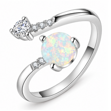 Load image into Gallery viewer, ‘OPAL DREAMS’ ADJUSTABLE STERLING SILVER RING
