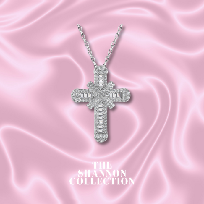 'ANASTASIA’ STERLING SILVER CROSS NECKLACE