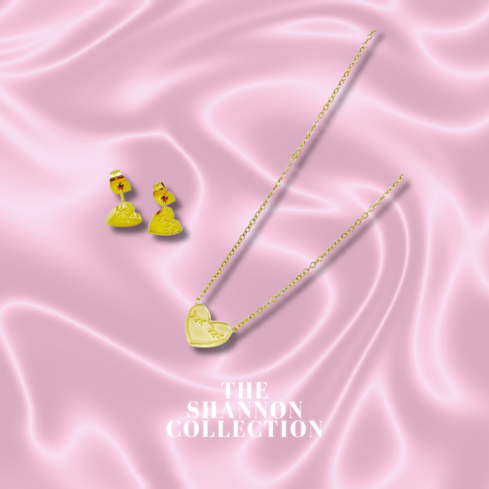 'EYE LOVE YOU’ 18K GOLD PLATED STAINLESS STEEL NECKLACE & EARRINGS SET