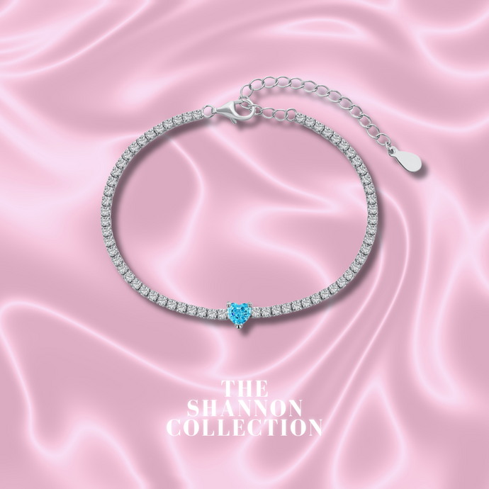 'ICY HEART’ BLUE STERLING SILVER BRACELET