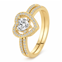 Load image into Gallery viewer, ‘PERFECT MATCH’ 18K GOLD PLATED STERLING SILVER RING SET
