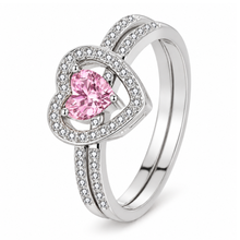 Load image into Gallery viewer, PINK ‘PERFECT MATCH’ STERLING SILVER RING SET

