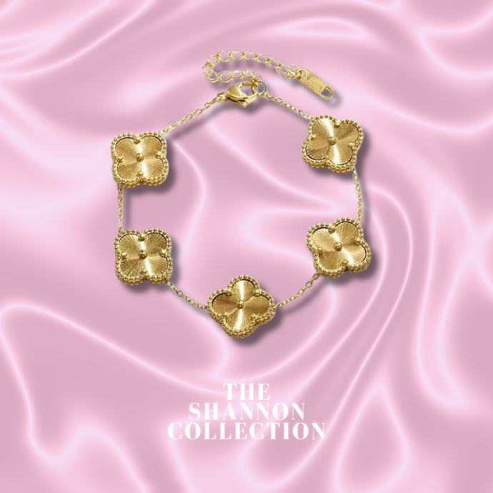 'PREMIUM CLOVER' 18K GOLD PLATED STAINLESS STEEL BRACELET