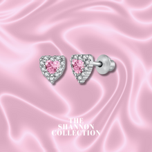 Load image into Gallery viewer, &#39;WHISPER OF LOVE&#39; PINK STERLING SILVER EARRINGS
