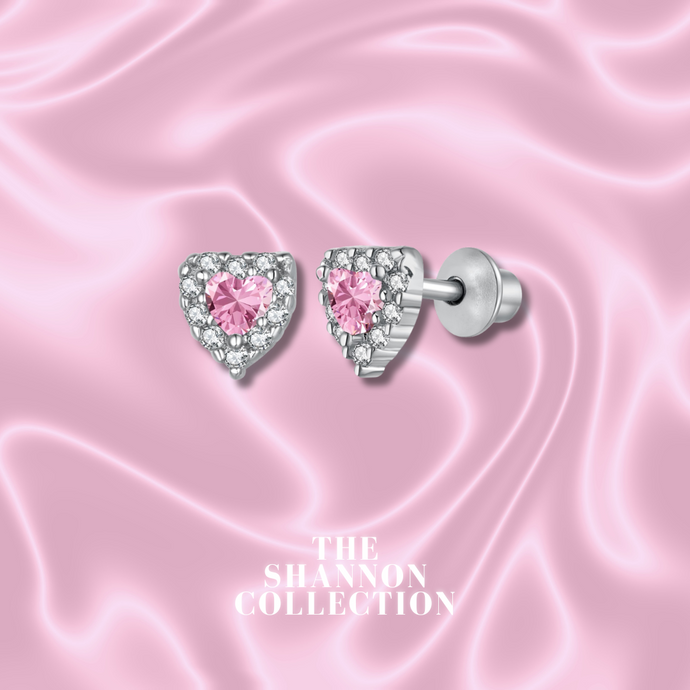 'WHISPER OF LOVE' PINK STERLING SILVER EARRINGS