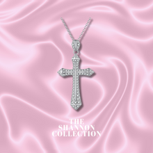 Load image into Gallery viewer, &#39;YASMINE’ STERLING SILVER CROSS NECKLACE
