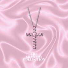 Load image into Gallery viewer, PINK &#39;ELOISE’ STERLING SILVER CROSS NECKLACE
