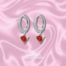 Load image into Gallery viewer, RED ‘MINI LOVER’ STERLING SILVER EARRINGS
