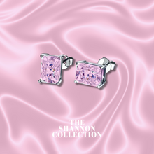 Load image into Gallery viewer, PINK ‘MINI LUXE’ STERLING SILVER EARRINGS
