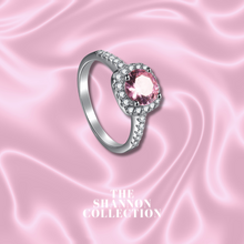 Load image into Gallery viewer, PINK ‘SQUARE HALO’ STERLING SILVER RING
