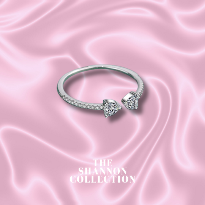 ‘TWICE THE LOVE’ STERLING SILVER ADJUSTABLE RING