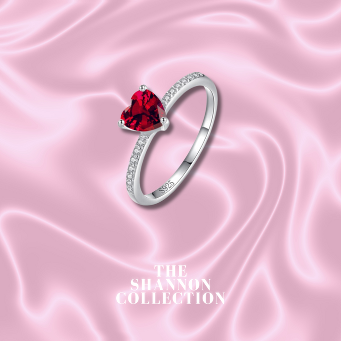 RED ‘MINI LOVE’ STERLING SILVER RING