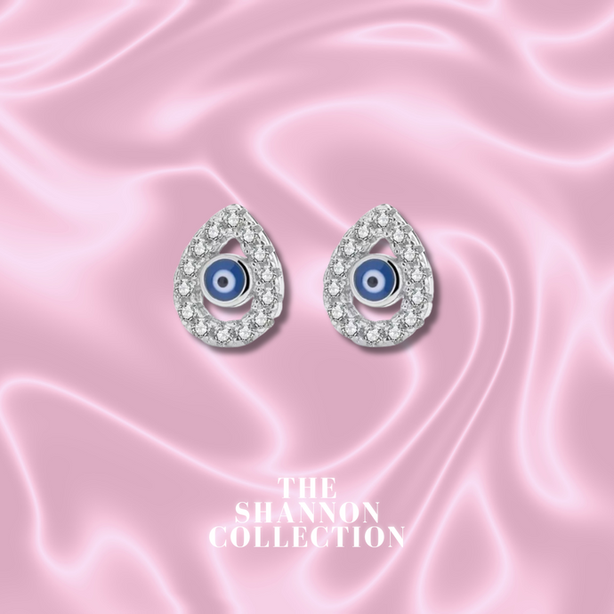 ‘EVIL EYE’ STERLING SILVER STUD EARRINGS