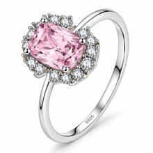 Load image into Gallery viewer, PINK ‘PRINCESS DIANA’ STERLING SILVER RING
