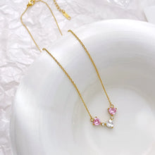Load image into Gallery viewer, &#39;THREE OF HEARTS’ 18K GOLD PLATED STAINLESS STEEL NECKLACE
